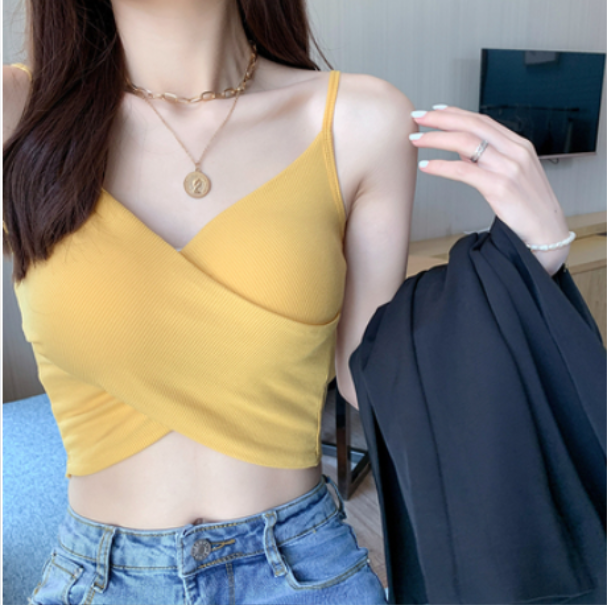 Camisoles are worn over and over and over with base tops (yellow) (one size)】