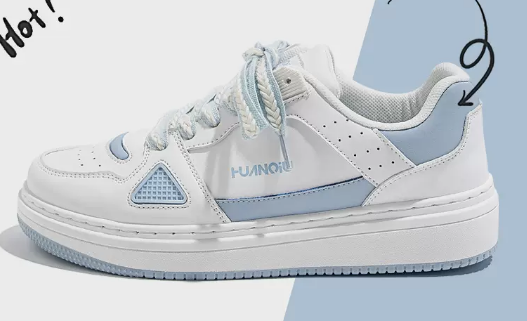 Thick-soled trendy casual sports shoes men's shoes (white light blue) (size: 39-44) (contact customer service to confirm the shipping size after placing an order)】