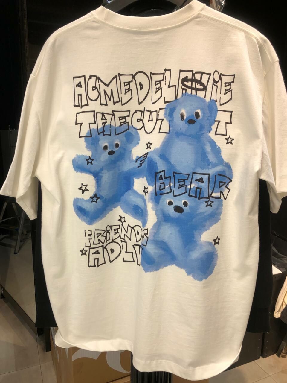 S] ADLV THREE BEAR ARTWORK SHORT SLEEVE T-SHIRT,CREAM [PO