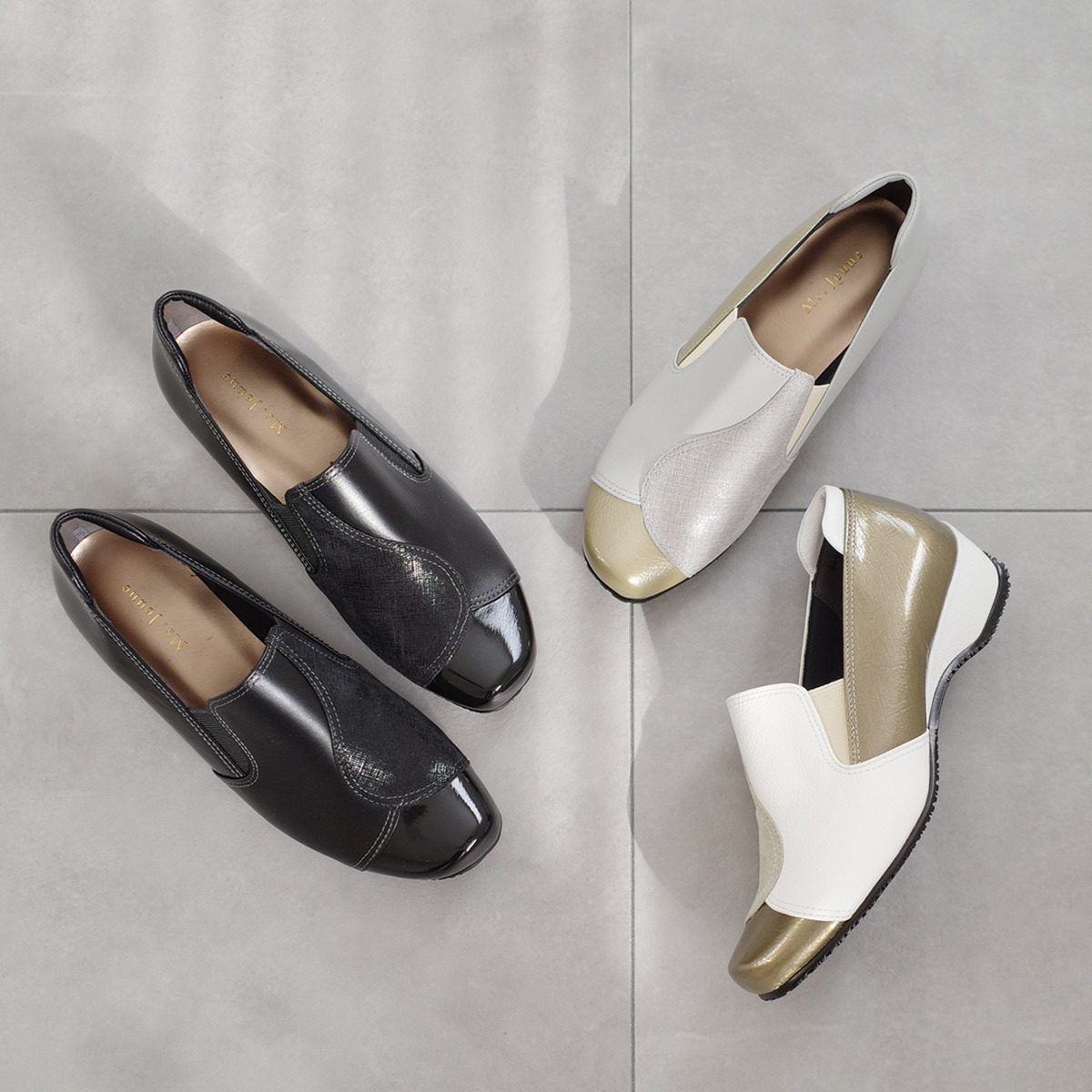 Ms. Jeune 日本製女用真皮優雅好穿脫休閒鞋