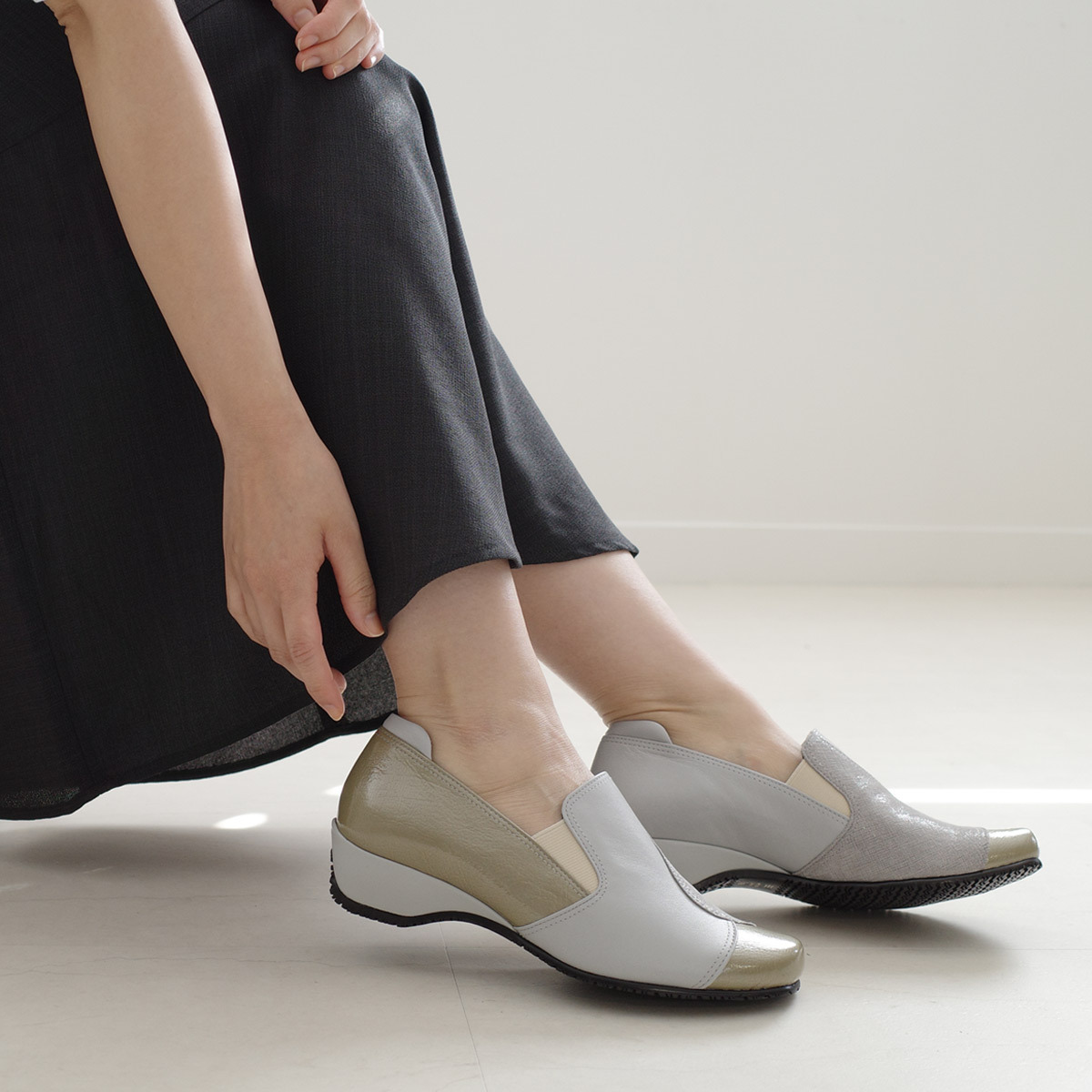 Ms. Jeune 日本製女用真皮優雅好穿脫休閒鞋