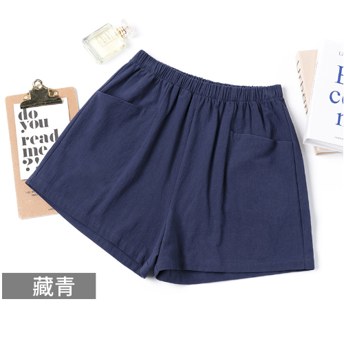 High-waisted A-line casual women's shorts (navy blue) (S-XL size) (contact customer service to confirm size after placing an order)】