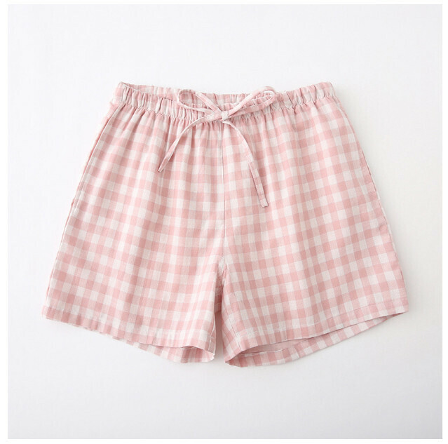 Cotton shorts (pink small grid women's L-XL size, please contact customer service to confirm the shipping size after placing an order)】
