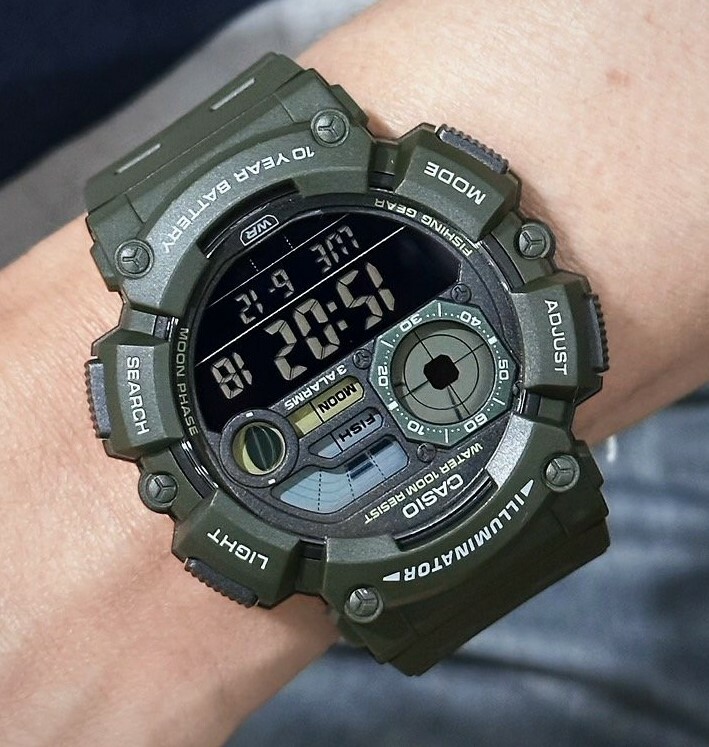 萬年鐘錶 - 卡西歐  CASIO  大錶徑數位顯示電子錶  WS-1500H-3BV  錶徑 50.1MM