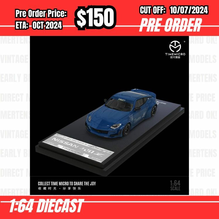 PO-$150 * Time Micro * 1:64 Nissan Fairlady Z 400Z Blue [OD04/07]