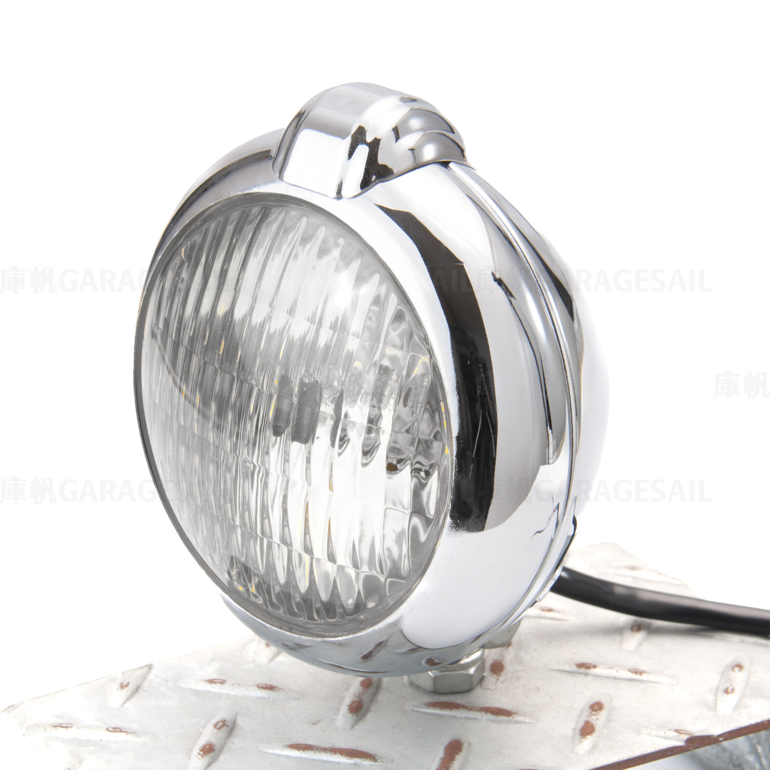 4.5吋圓 下鎖式 大燈 帽蓋 電鍍銀