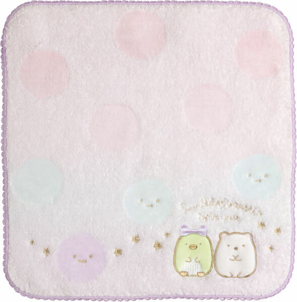 角落生物 純棉方巾 25x25cm (暗底波波)