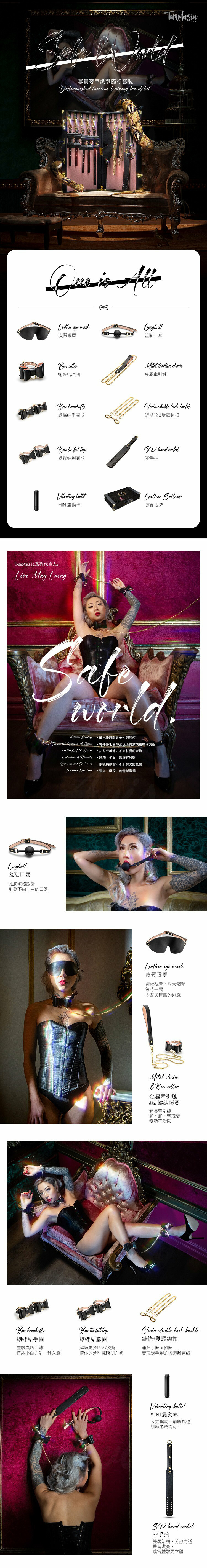 Temptasia 奢華調教9件手提箱套裝 blush Safe Word Bondage Kit with Black Suitcase