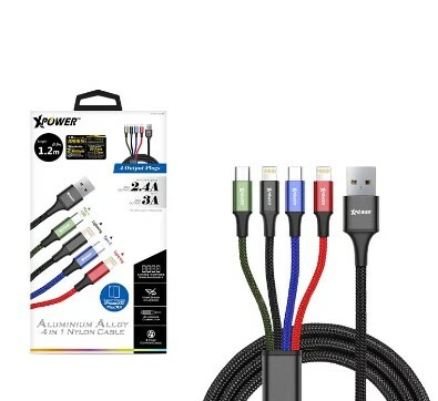 XPower 4X1 4合1鋁合金高速充電尼龍線