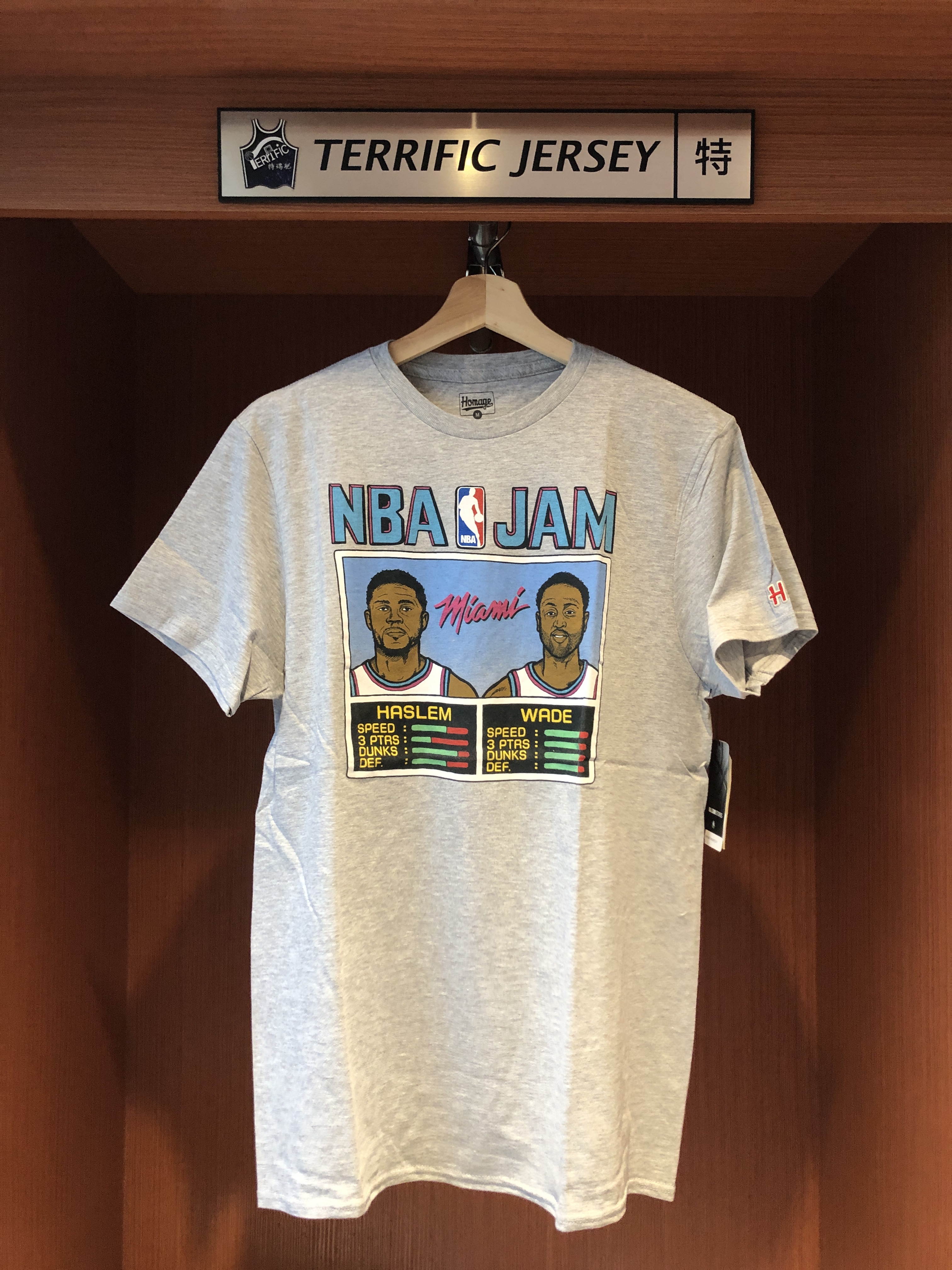 NBA短袖 Miami Heat Wade & Haslem 邁阿密熱火 能力值 南灣白 Homage Jam Tee 全新