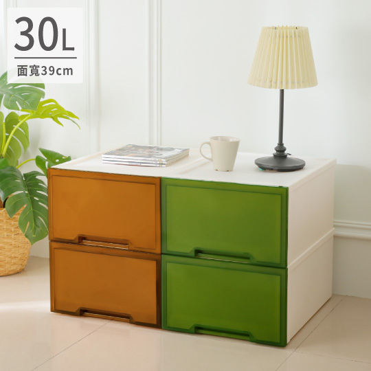 《真心良品》KEYWAY 聯府 面寬39cm米蘭抽屜整理箱 棕綠/琥珀-1入賣場