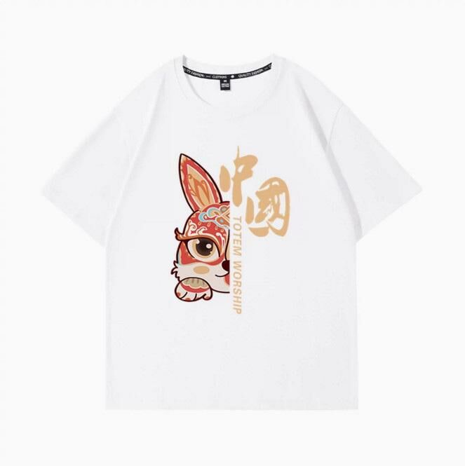 Casual loose short-sleeved T-shirt (white ragdoll rabbit S-2XL size) (contact customer service to confirm the shipping size after placing an order)】