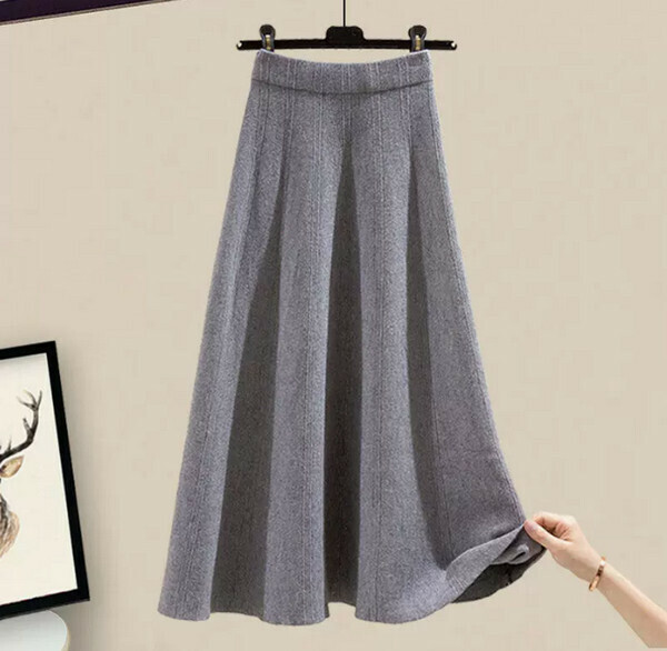 Skirt (gray) [M-4XL size] [Contact customer service to confirm size after placing an order]