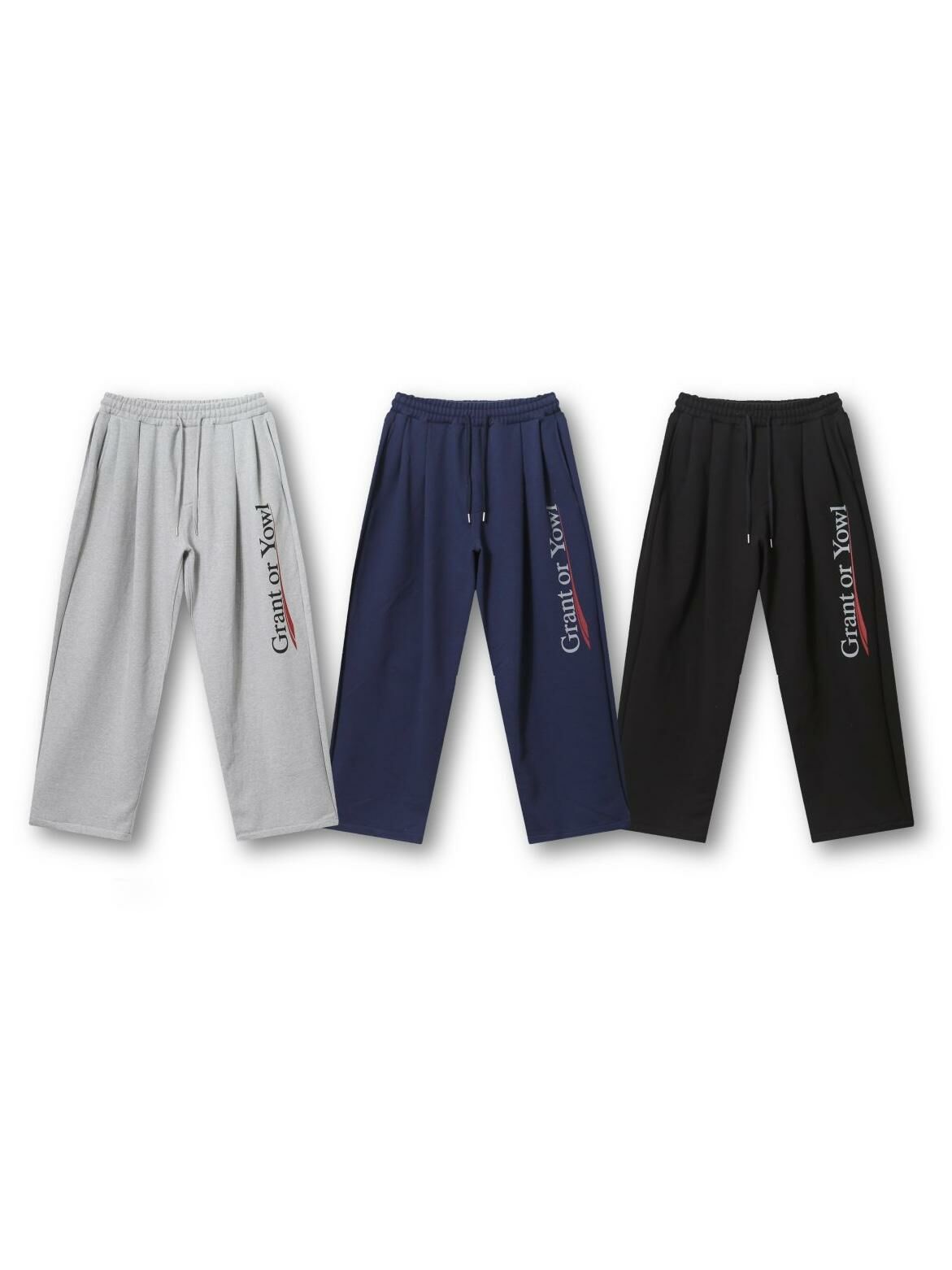 英文字可束腳棉質運動褲 GATHER-014P