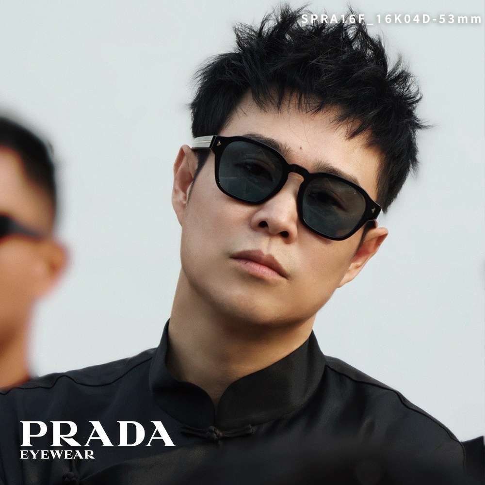 【PRADA】SPR A16SF 16K731-53mm 切角方框太陽眼鏡(玻璃鏡片)