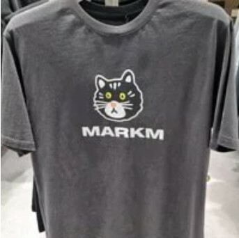 [S] MARK M LOVE CAT JACQUARD KNIT SHORT SLEEVE T-SHIRT,DARK GREY, MF-IBI8903-1-DARK GREY (SMKM84)
