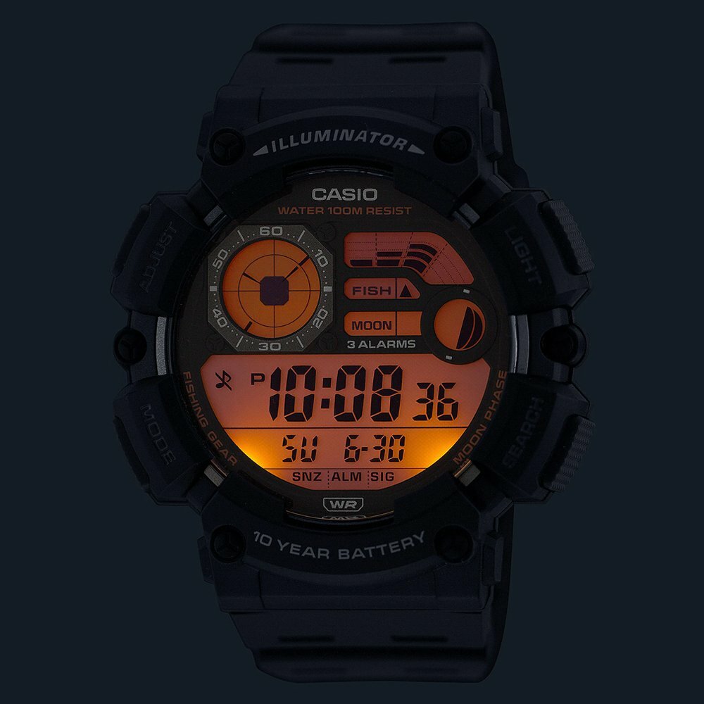 萬年鐘錶 - 卡西歐  CASIO  大錶徑數位顯示電子錶  WS-1500H-1A  錶徑 50.1MM