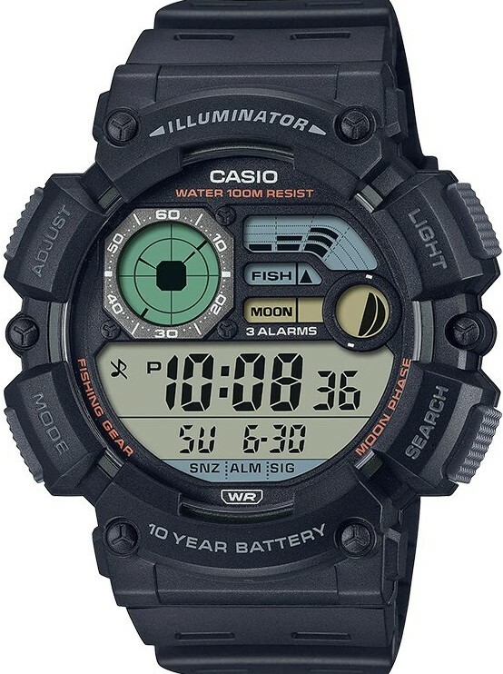 萬年鐘錶 - 卡西歐  CASIO  大錶徑數位顯示電子錶  WS-1500H-1A  錶徑 50.1MM