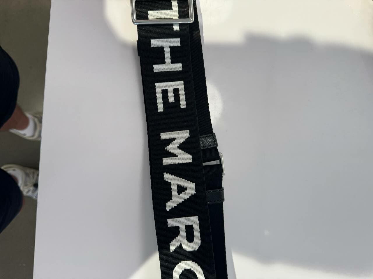 [S] MARC JACOBS M0014596002 STRAP LOGO MOTIF STRAP,BLACK/SILVER, 191267531328 (SMJ351)