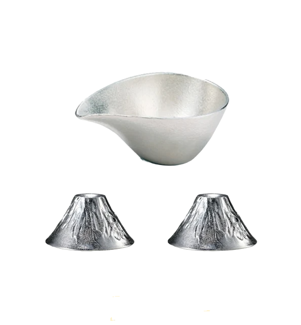 【能作 Nousaku】【純錫】【片口中 & 富士山 2ケ セット組合】【日本富山縣】