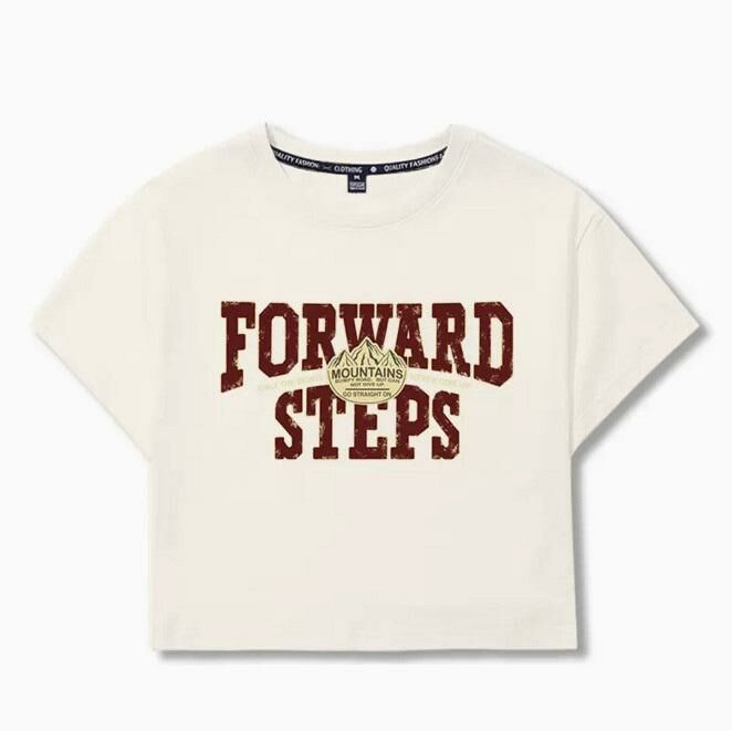 Short-sleeved T-shirt (beige steps forward S-L size) (contact customer service to confirm the shipping size after placing an order)】