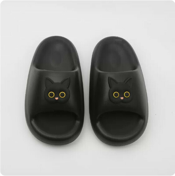 新款夏季厚底防滑涼拖鞋（5023-2 黑底黑貓）【36-45碼】【下單後聯絡客服確認發貨尺碼】】
