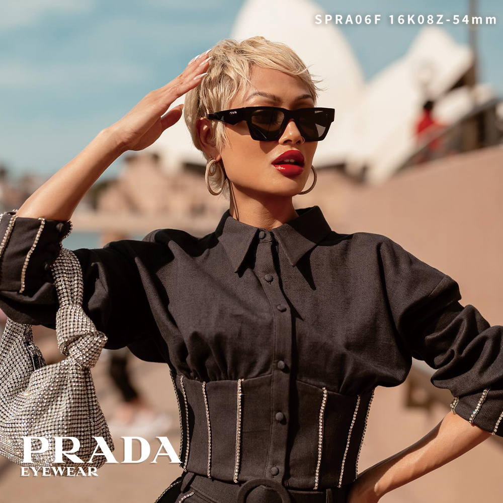 【PRADA】SPR A06-F 16K-08Z-54mm 方框太陽眼鏡 #周興哲配戴款