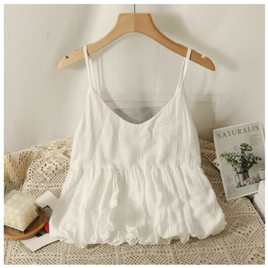 V-neck camisole (white) (one size)】