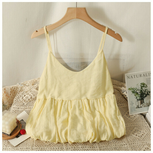 V-neck camisole (apricot) (one size)】