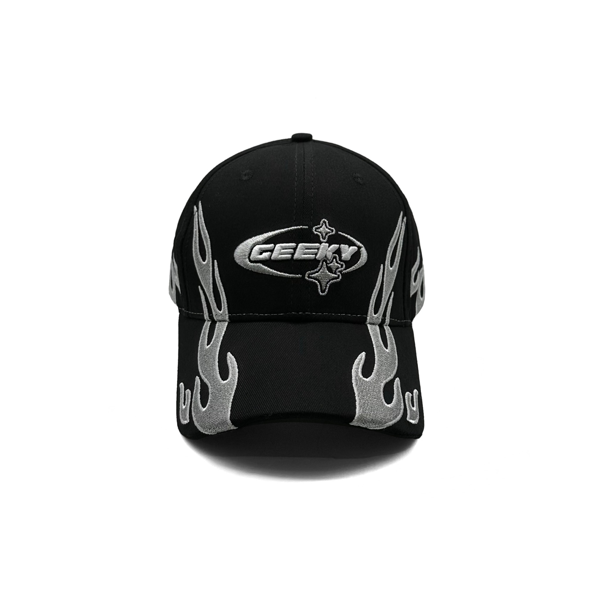 GEEKY Y2K火焰彎帽-黑
