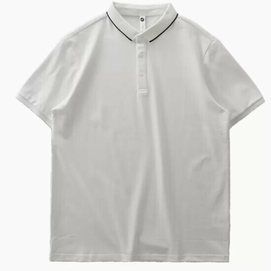 Loose casual collared short-sleeved T-shirt (M-3XL white) (contact customer service to confirm shipping size after placing an order)】