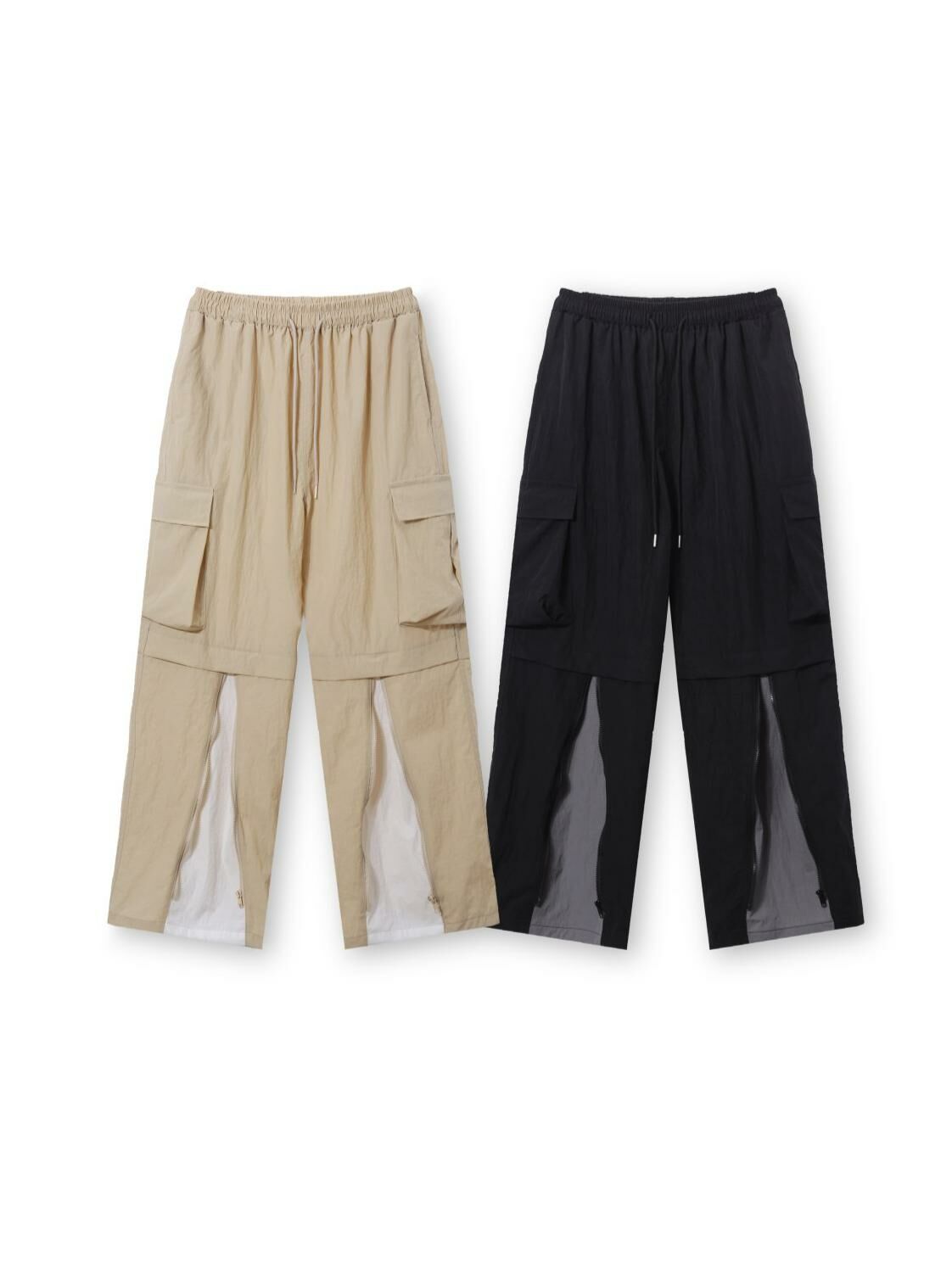 拼色工裝可束腳鬆身褲 GATHER-020P