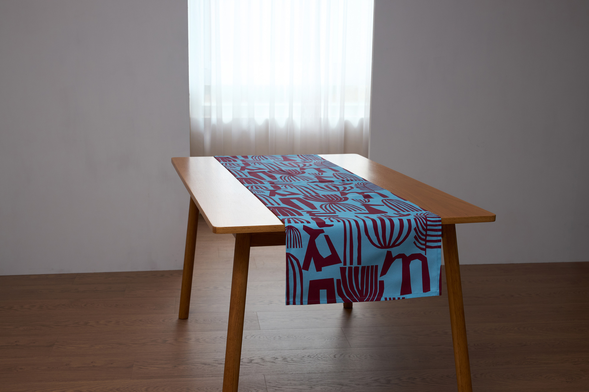 印花帆布桌旗 / 米克斯藍