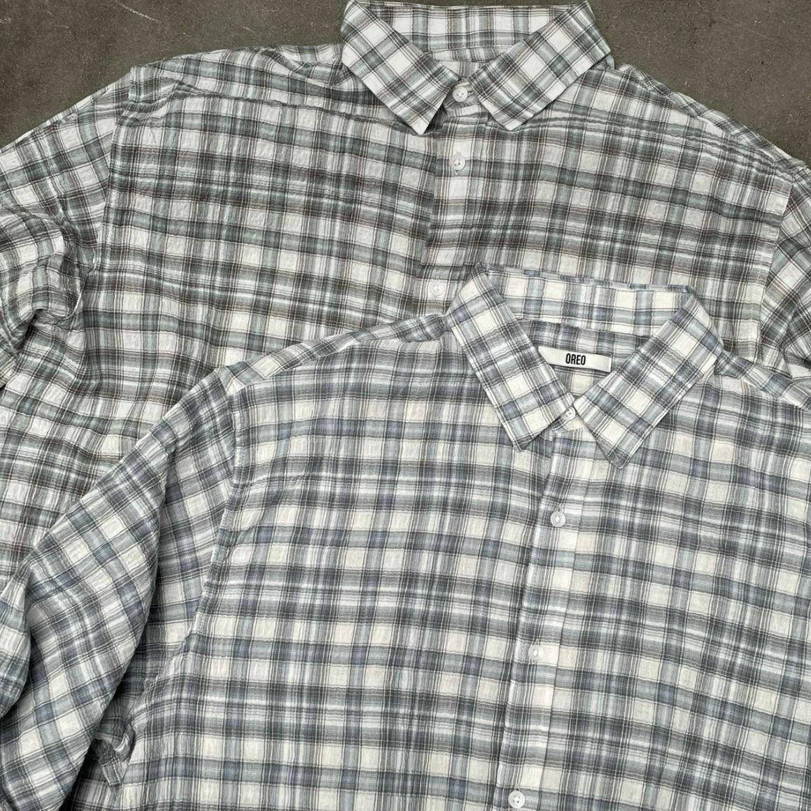 格仔長袖恤衫 OREO-075S