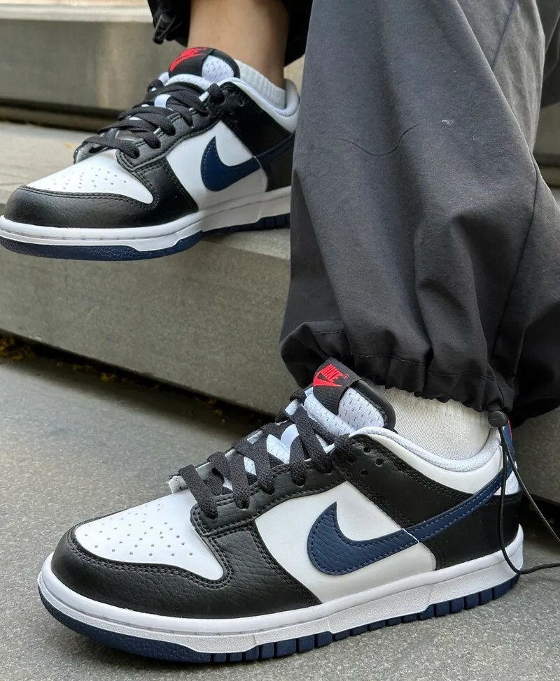 KTQ STORE ‧ Nike Dunk Low Black White Midnight Navy (GS) 黑藍 Hj9202-001