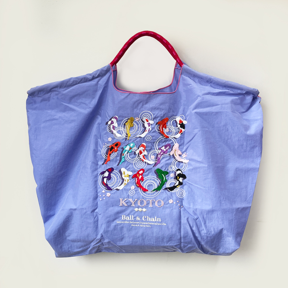 Ball＆Chain 刺繡環保購物袋 L號 - 紫 (30112026)