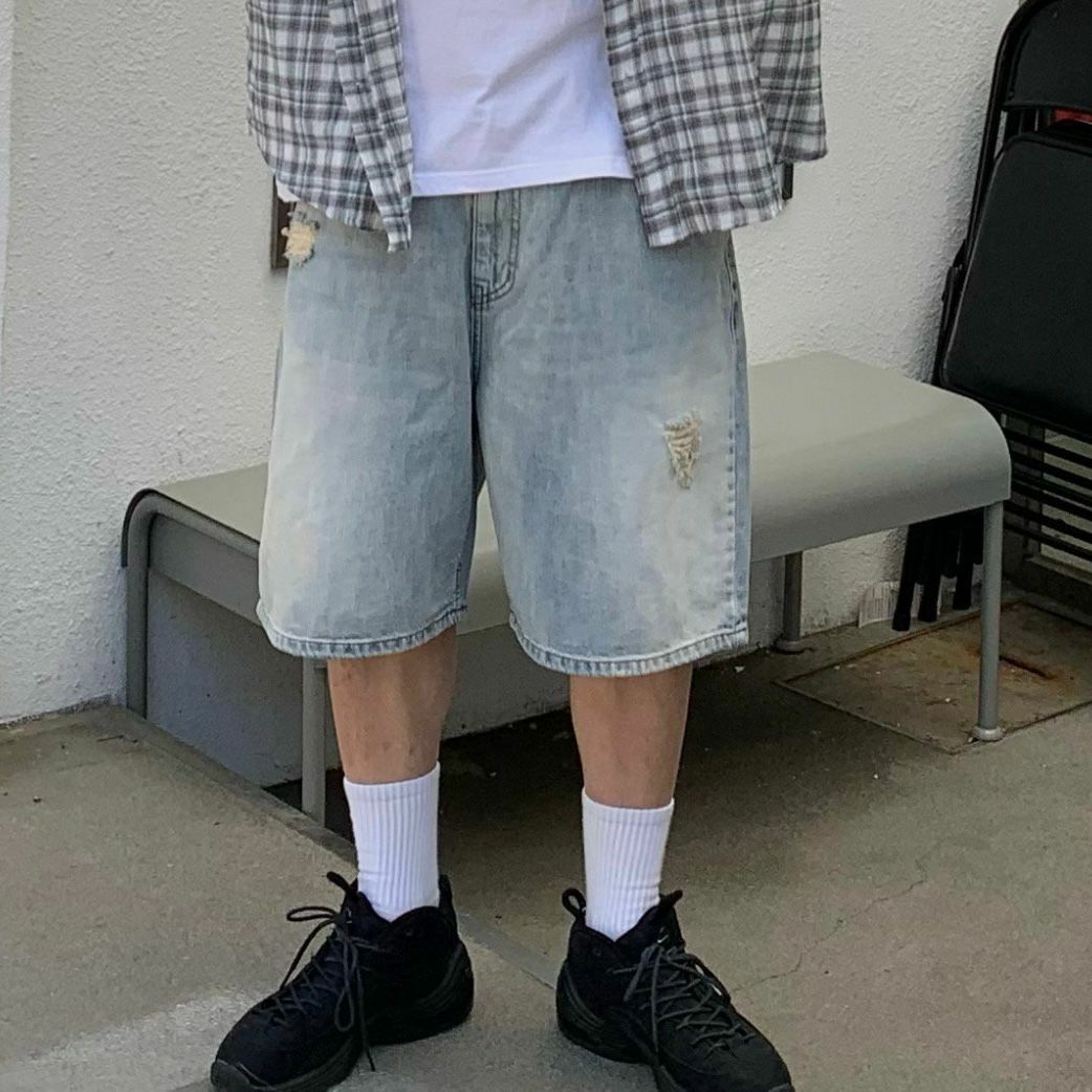 洗水破洞牛仔短褲 OREO-076P