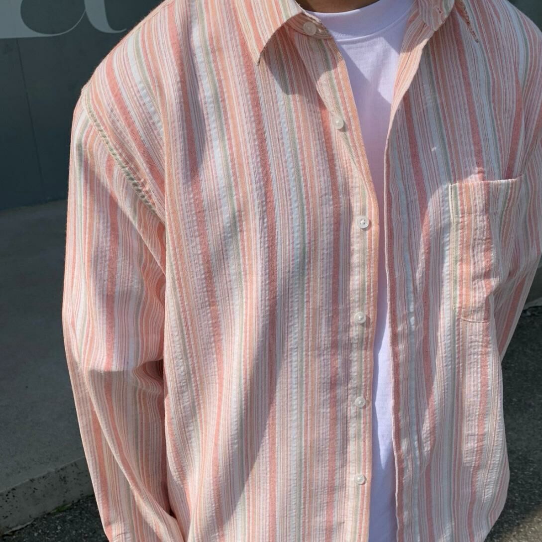 直紋長袖恤衫 OREO-079S