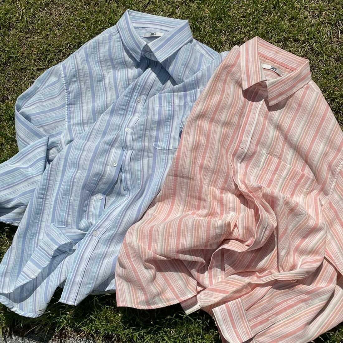 直紋長袖恤衫 OREO-079S