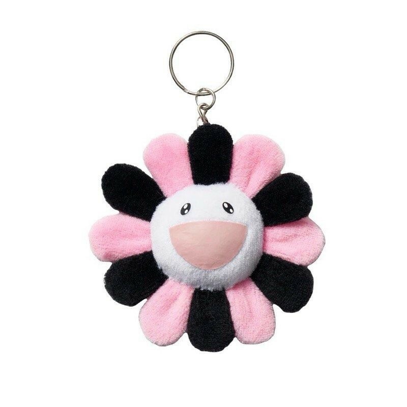 Takashi Murakami x BLACKPINK Flower Plush Keychain Grey Pink