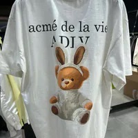 [S] ADLV RABIT BEAR PRINT T-SHIRT,CREAM, ADLV24SS-SSLRBR-CRM (SAV324)