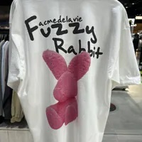 [S] ADLV DOODLE FUZZY RABBIT SHORT SLEEVE T-SHIRT,CREAM, ADLV24SS-SSAZFR-CRM (SAV325)