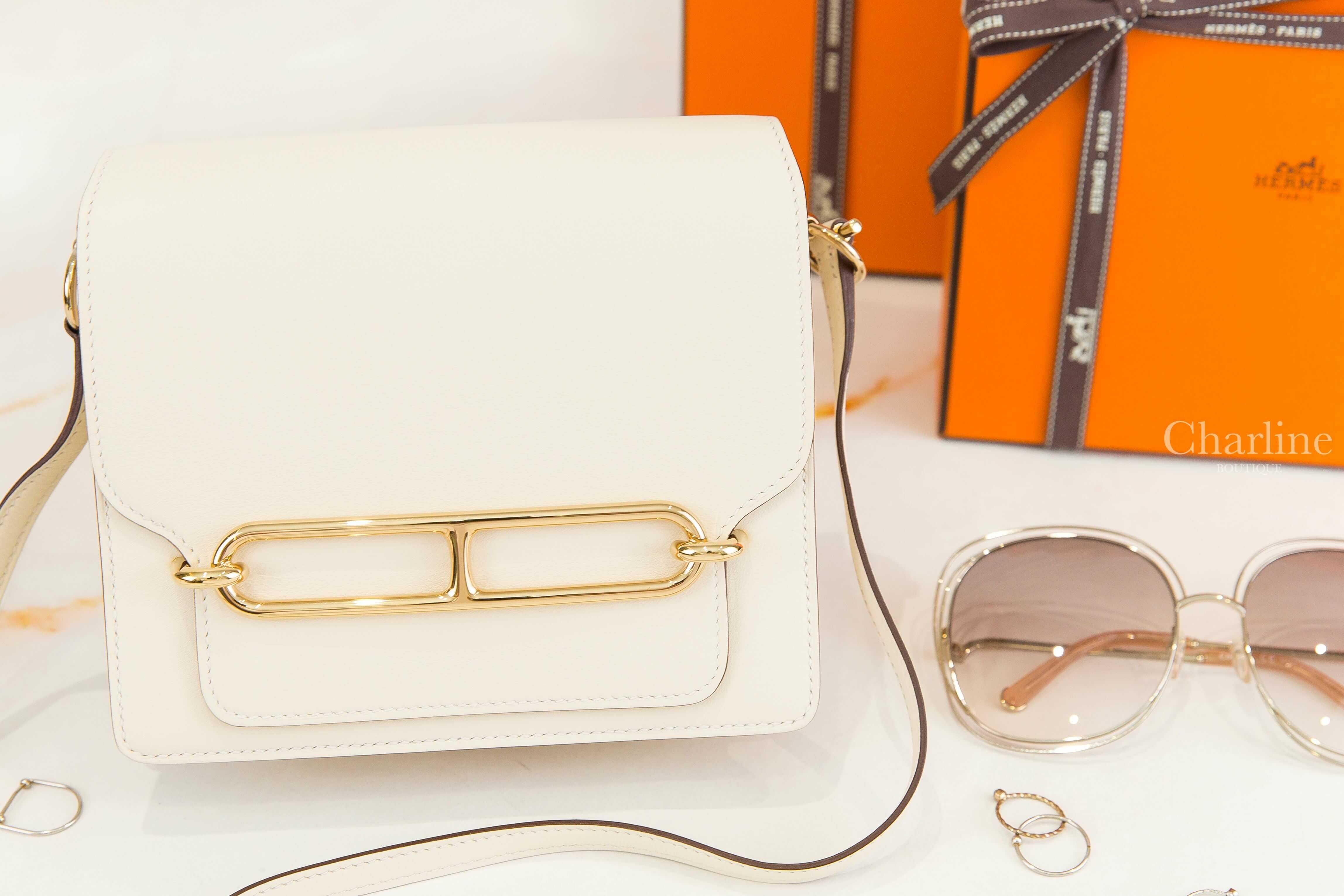 Hermès Roulis Mini Bag I2 Nata Swift 奶油白金釦肩背包-Charline Boutique 精品代購