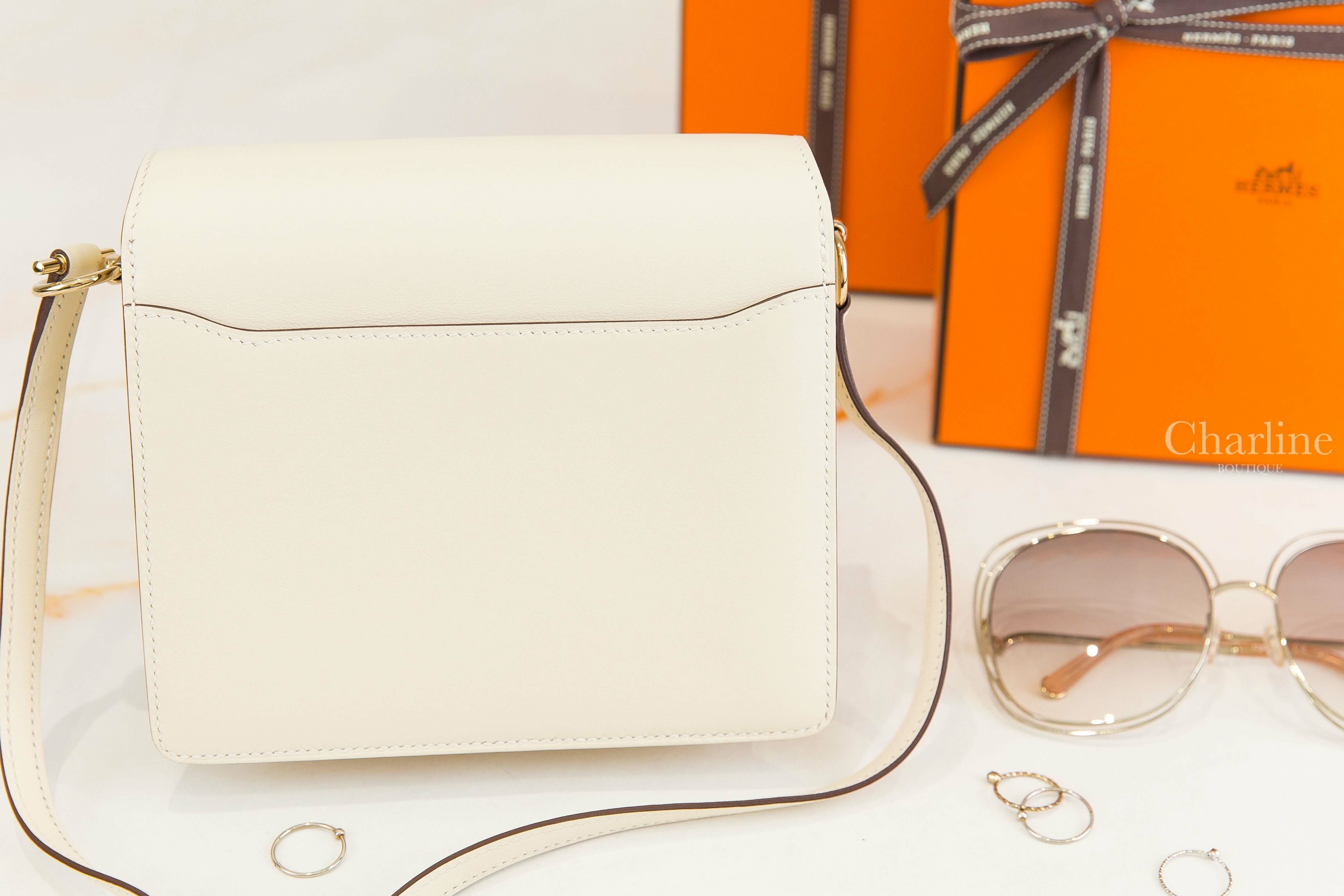 Hermès Roulis Mini Bag I2 Nata Swift 奶油白金釦肩背包-Charline Boutique 精品代購