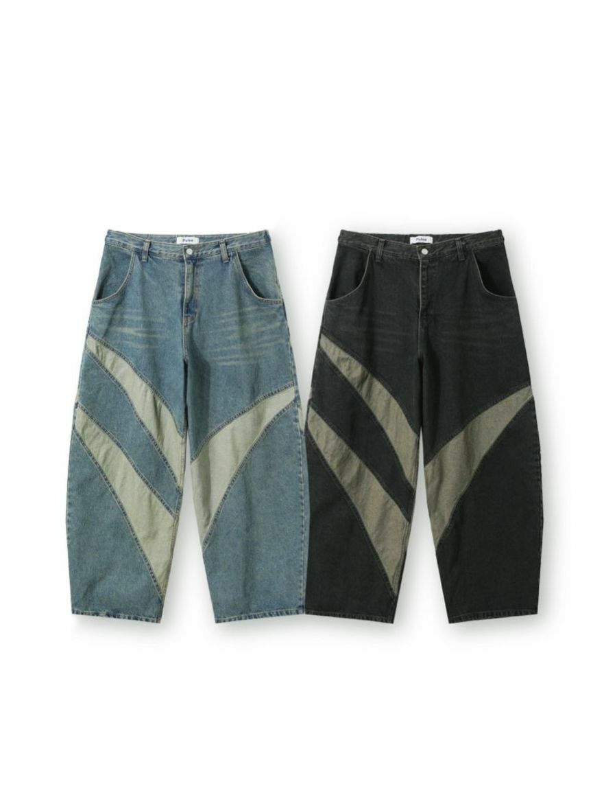 拼色鬆身牛仔褲 PULSE-079P