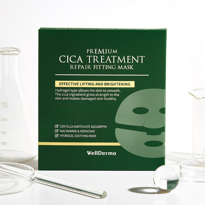 WellDerma 積雪草修護凝膠面膜 Premium CICA Treatment Repair Fitting Mask 25g*4ea
