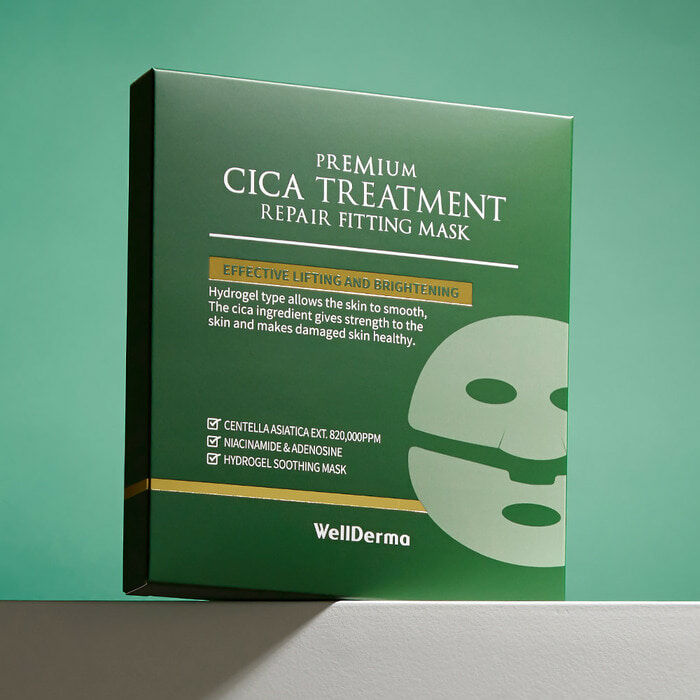 WellDerma 積雪草修護凝膠面膜 Premium CICA Treatment Repair Fitting Mask 25g*4ea
