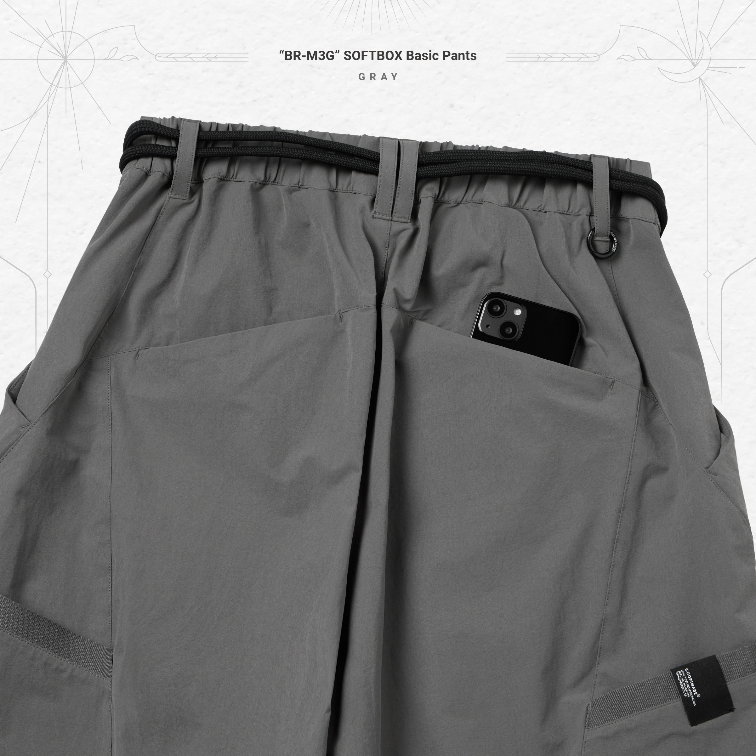 BR-M3G” SOFTBOX Basic Pants - Gray