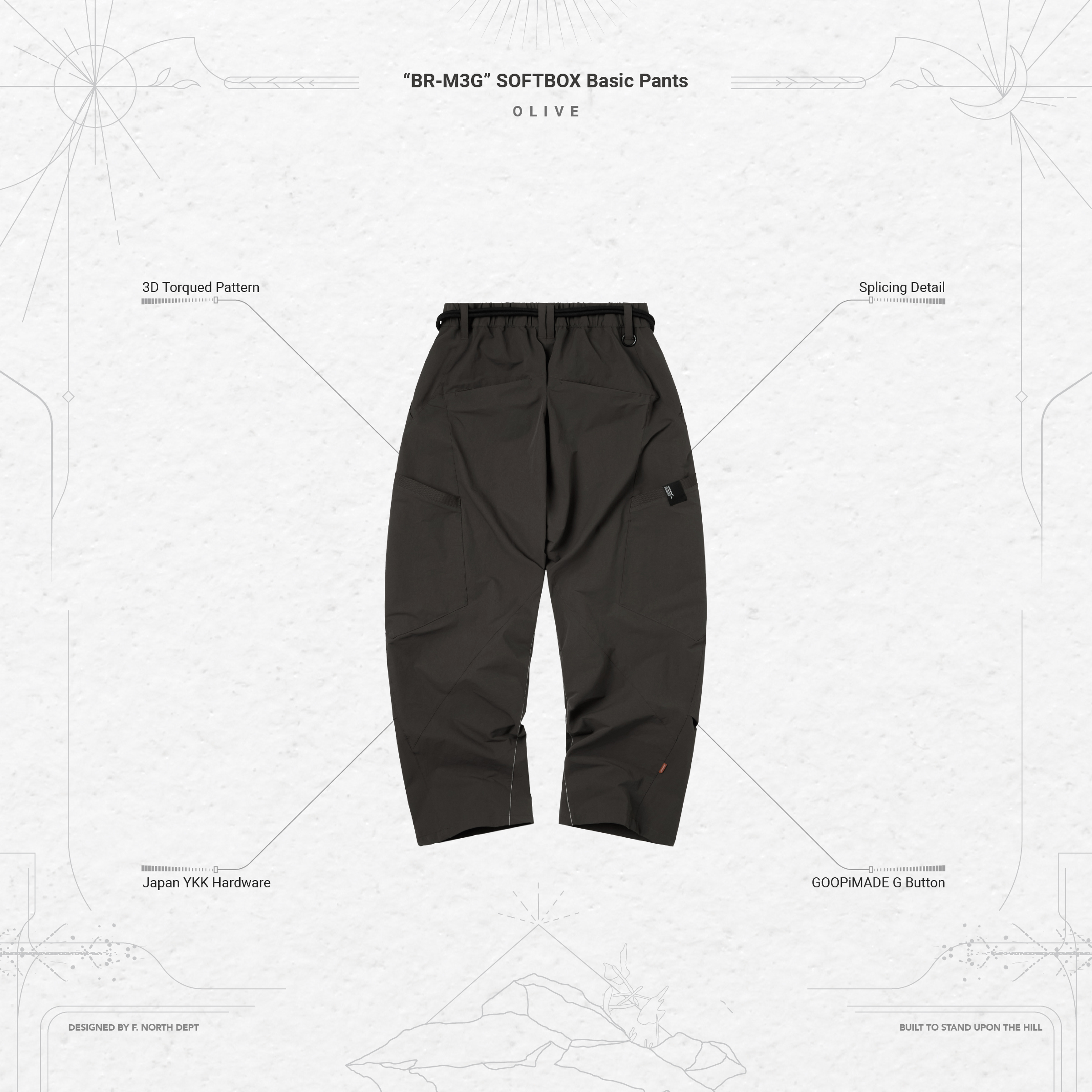 BR-M3G” SOFTBOX Basic Pants - Olive