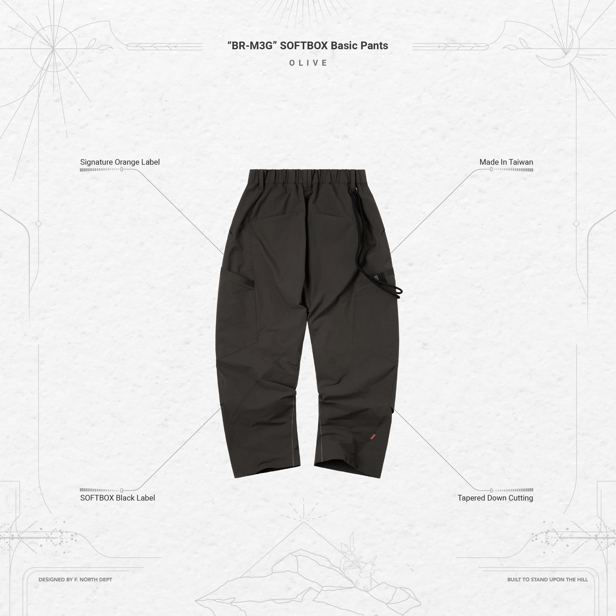 BR-M3G” SOFTBOX Basic Pants - Olive